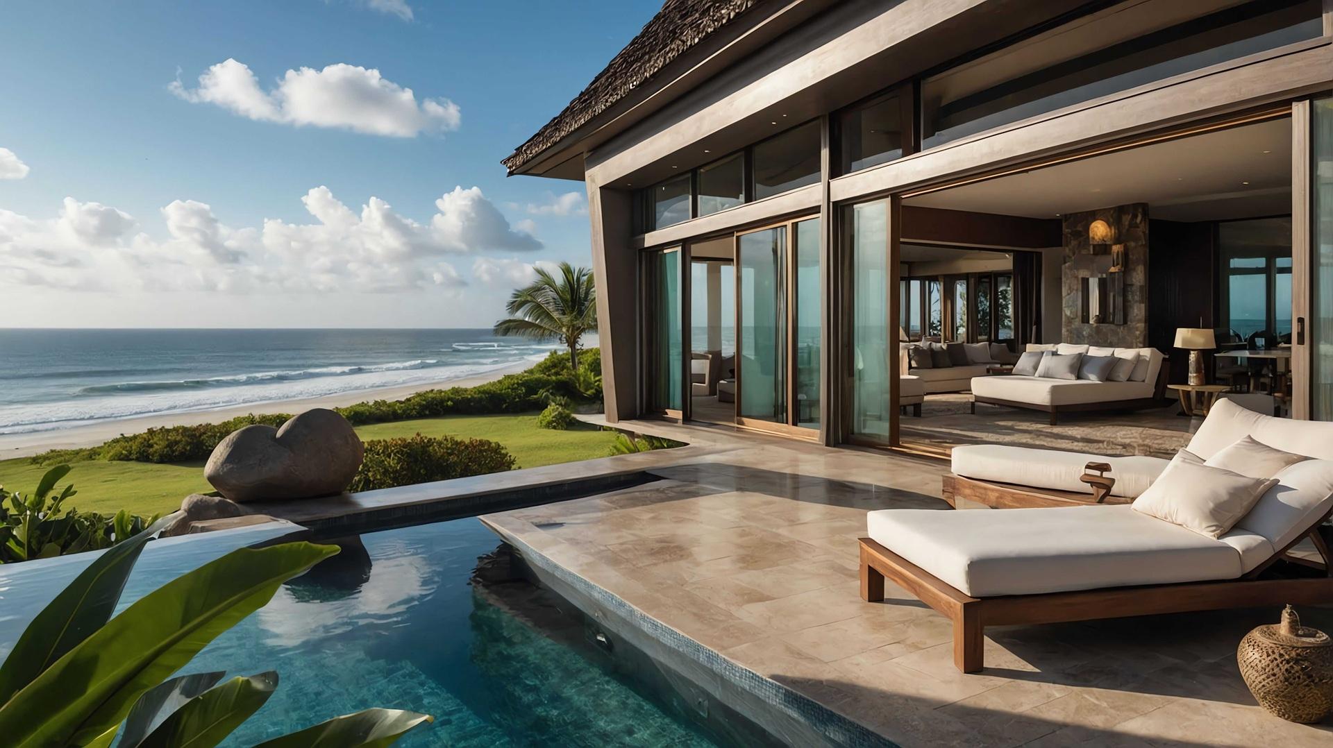 Luxusvilla mit Infinitypool und Panorama-Meerblick bei Sonnenschein | Poolchemie